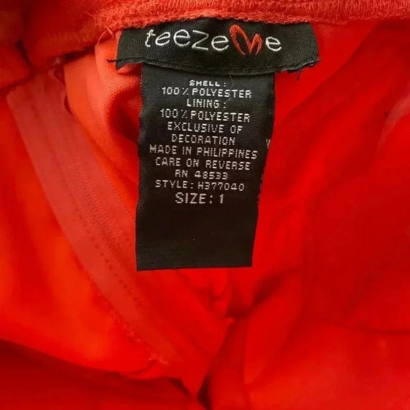 Teeze Me Ice Princess Short Strapless Dress Coral 1 - Picture 11 of 13